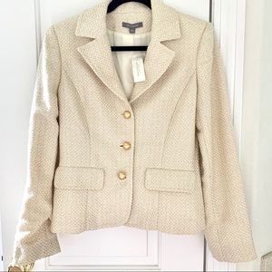 Cream and gold tweed blazer